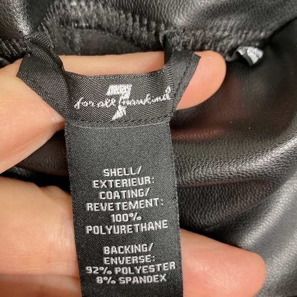 7 FAMK vegan faux leather high rise black leggings Sz small EUC - Picture 3 of 5